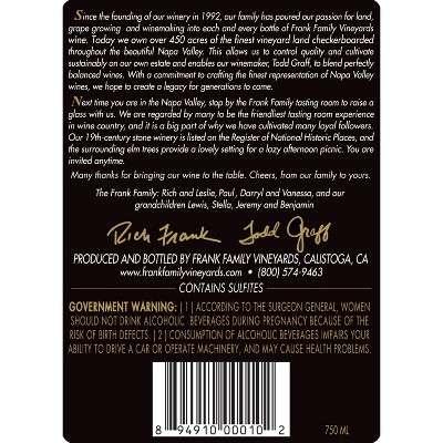 Frank Family Carneros Chardonnay White Wine - 750ml Bottle