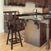 Costway Wooden Bar Stool Swivel Bar Height Kitchen Patio Chair with Back & Armrest Brown - 2 of 4