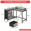 ODK L Shaped Computer Desk with Drawers Shelves Corner Gaming Desk Home Office Workstation Modern Ergonomic Design - 2 of 4