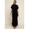 PinkBlush Black Button Down Maternity Midi Dress - 3 of 4