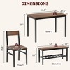 Dining Table and Chairs Set of 4, Kitchen Table and 2 Chairs with Bench - 3 of 4