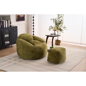 CAVINAS Chenille Bean Bag Chair,Lazy Floor Sofa Chair with Foam Filling,Cozy Lounge Chair for Living Room - 1 of 4