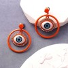 SOHI Women's Pumpkin Orange The Evil-Eye Loop Drop Earrings - 2 of 4