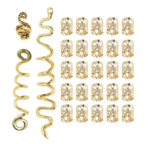Unique Bargains Hollow Snake-shaped Hair Cuffs Dreadlock 28 Pcs - 1 of 4