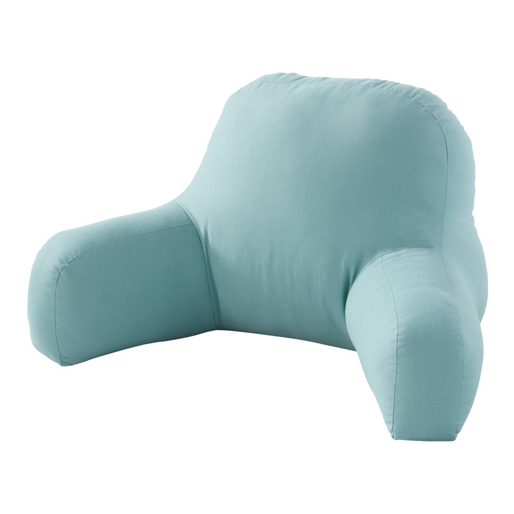 Kensington Garden Cotton Duck Bed Rest Pillow Turquoise Blue: Supportive Reading & Backrest with Arms
