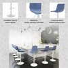 LeisureMod Tilbury Bar Stools with White Iron Base – Adjustable Height Counter Stools with Leather Seat, Swivel Function & Footrest Set of 2 - 4 of 4