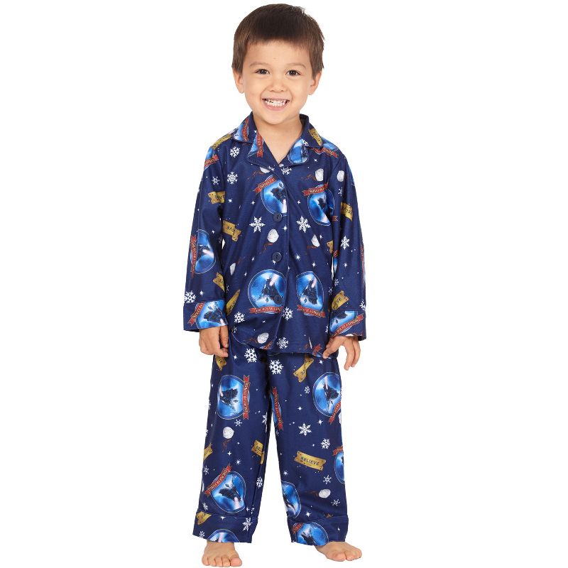 The Polar Express Toddler Believe Button-Front Coat And Pants Pajama Set, 3 of 6