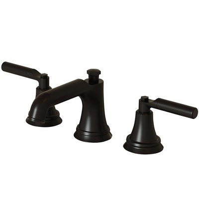 BWE 8 in. Widespread Double Handle Low-Arc Bathroom Faucet Water-Saving With Drain Kit