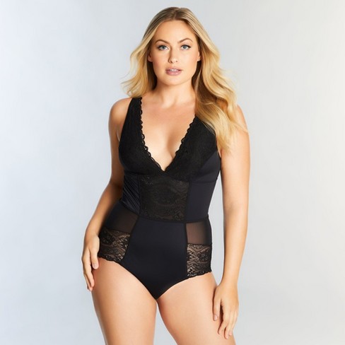 Squeem Women's Brazilian Flair Bodysuit in Black, Size 1X