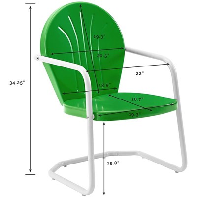 Grasshopper Green Metal Outdoor Dining Arm Chair
