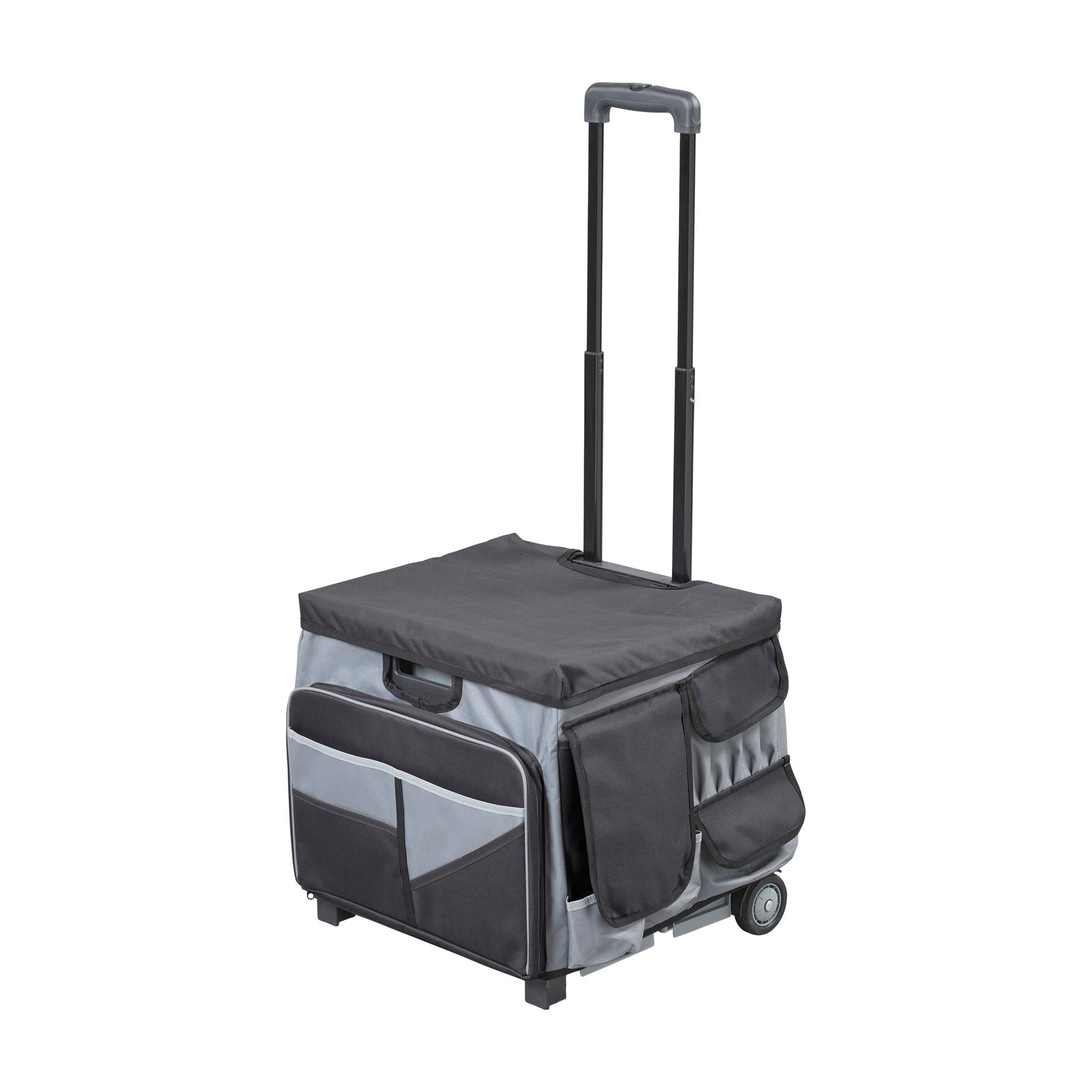 SVYP Mobile Folding Utility Cart with Canvas Storage Organizer Bag, Rolling Cart
