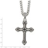Black Bow Jewelry Stainless Steel Synthetic Black Agate XXL Antique Cross Necklace 24 In - 3 of 4