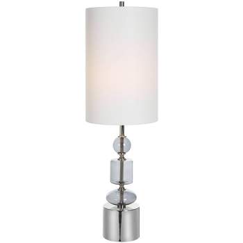 Uttermost Stratus Gray Glass Nickel Buffet Table Lamp