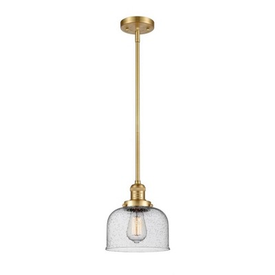Bell - 1 Light Stem Hung Mini Pendant In Industrial Style-10 Inches Tall and 8 Inches Wide