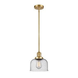 Bell - 1 Light Stem Hung Mini Pendant In Industrial Style-10 Inches Tall and 8 Inches Wide - 1 of 1