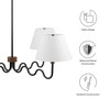 Modway Sunlit Squiggle Arm 4-Light Pendant Light – Mid-Century Modern Chandelier with Walnut and Black Finish - 3 of 4