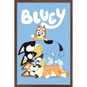 Trends International Bluey (2018) - Stacked Up Family Fun Framed Wall Poster Prints - 1 of 4