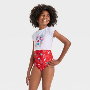 Girls' Celebrate Summer One Piece Swimwear Set - Cat & Jack™ - 1 of 4