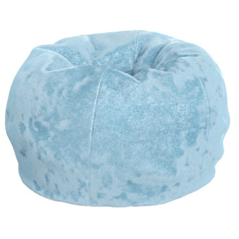 Emma and Oliver Small Teal Furry Refillable Bean Bag Chair for Kids and Teens