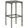 VidaXL Bar Stools with Cushions 6 pcs Gray Poly Rattan - 3 of 4