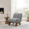 Art Leon Polar Fleece Fabric Upholstered Accent Slipper Chair with Rubber Wood Legs - 2 of 4