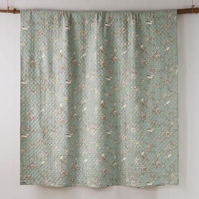 Teal and Cream Cotton Reversible King Quilt Set