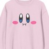Kirby Full Big Face Crew Neck Long Sleeve Cradle Pink Men's Sweatshirt - 2 of 2