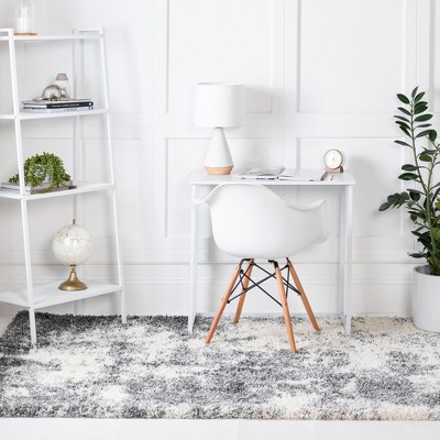Smoke Gray and Ivory Shag 4' x 6' Area Rug