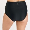 Calypsa Women's Plus Size Full Coverage High Waisted Bikini Bottom With Front Tie - 2 of 3