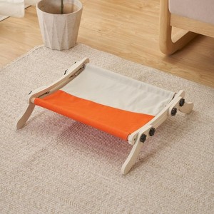 Cat Beds for Indoor, Cat Window Perch, Adjustable Wooden Seat, Easy Assembly Cat Hammock with Sturdy Clamp-On Design Wooden Cats Furniture - 1 of 4