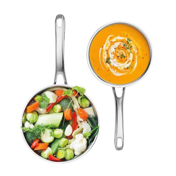 Juego de cacerolas de acero inoxidable Cuisinart Classic 4 piezas (1.5qt y 3qt) - 83-4: utensilios aptos para inducción, aptos para lavavajillas 5