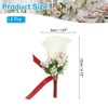Unique Bargains Calla Lily Boutonnieres Silk Ribbon Artificial Flowers with Pins 2 Pcs - 2 of 4