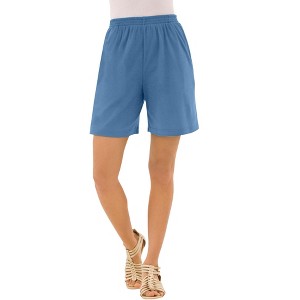 Roaman's Women's Plus Size Petite Soft Knit Short - 1 of 4