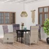 vidaXL Patio Dining Set with Cushions Gray and Black - 5 Piece, 31.5" Table Length, 4 Chairs - 2 of 4