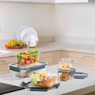 16-Piece Clear BPA-Free Plastic Airtight Food Storage Containers Set