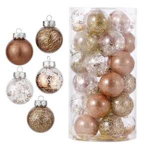 30 Pcs Christmas Ball Ornaments, 2.36 Inch/6 Cm Christmas Decorative Balls, Shatterproof Christmas Tree Ball - 1 of 4