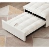 NicBex Convertible Sofa Bed Single Couch with Pull Out Bed & Detachable Backs,Upholstered Velvet Sleeper Sofa for Living Room,Bedroom,White - 4 of 4