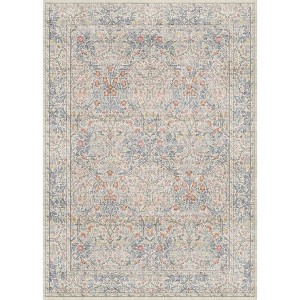 BAGOKIE 5' x 7' Vintage Botanical Washable Area Rug - 1 of 4