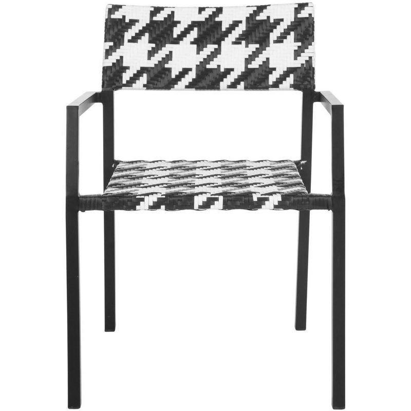 Halden Stackable Arm Chair (Set Of 2) - White/Black - Safavieh., 1 of 7