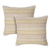 Chanasya Jacquard Cotton Arrow Stripe Pattern Square Throw Pillow Cover - 2-Piece Set - 20" x 20” - White - 2 of 4