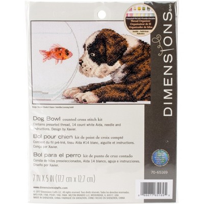 Dimensions Counted Cross Stitch Kit 7"X5"-Dog Bowl (14 Count)