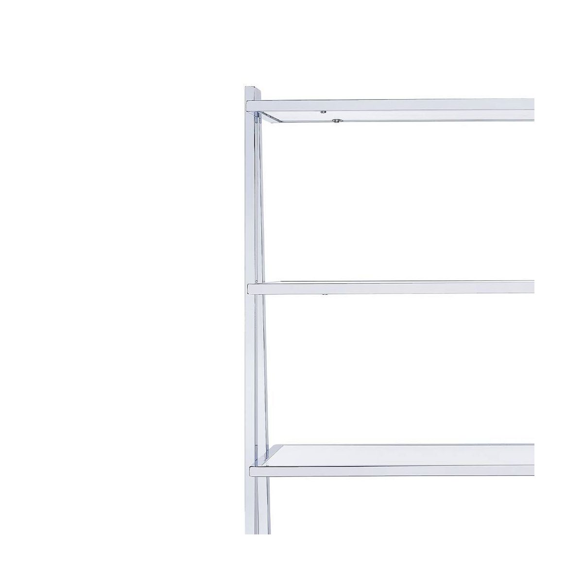 Acme Furniture 71" Coleen Decorative Bookshelf White High Gloss/Chrome Finish - thumbnail 5