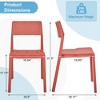 VECELO Plastic Stackable Dining Chairs Set of 4, Modern Kitchen Chairs with Wide Seat & Curved Back for Indoor or Outdoor, No Assembly - 3 of 4
