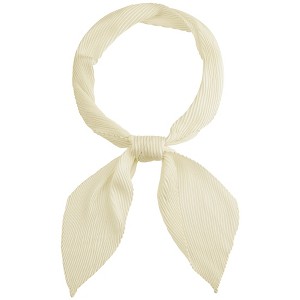 INSPIRE CHIC Women's Solid Contrast Color Pleated Long Satin Neck Scarves 49.2"x4.3" 1 Pc - 1 of 4