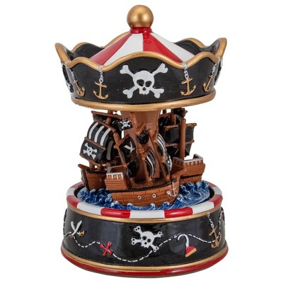 Northlight 6.5" Children's Rotating Pirate Ship Carousel Music Box