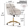 VASIP Modern  Velvet Home Office Chair,Makeup Vanity Chair with Wheels, Adjustable Swivel Computer Task Chair for Bedroom, Makeup Room - 3 of 4
