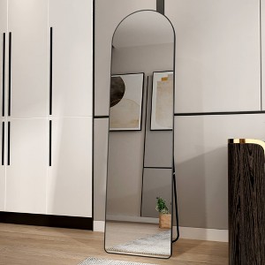 VYNXARIA 60 "x16.5" Arched full length mirrors,Aluminum alloy wall mirror, bathroom makeup mirror, bedroom porch, clothing store,Black - 1 of 4