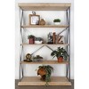 72" Farmhouse 4 Tier Shelf Brown - Olivia & May: Industrial Style Hardwood Bookcase with Storage Bins - 4 of 4