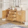 AMERLIFE High Gloss Burl Buffet Sideboard Cabinet - 3 of 4