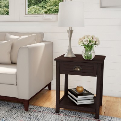 Hastings Home 1-Drawer End Table, Brown